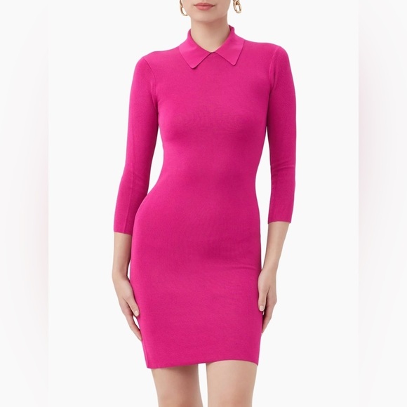 Trina Turk Bookish Collared Pink Fuchsia Hot Pink Minidress NWT Womens Size XS - Picture 2 of 12